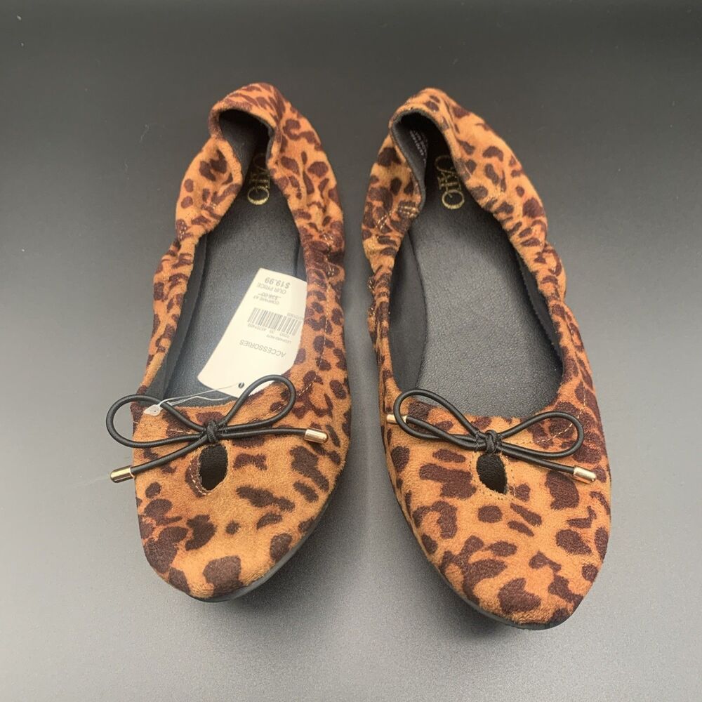 Cato Leopard Print Ballet Flats Women’s Size 9 Bow Detail – New with Tags
